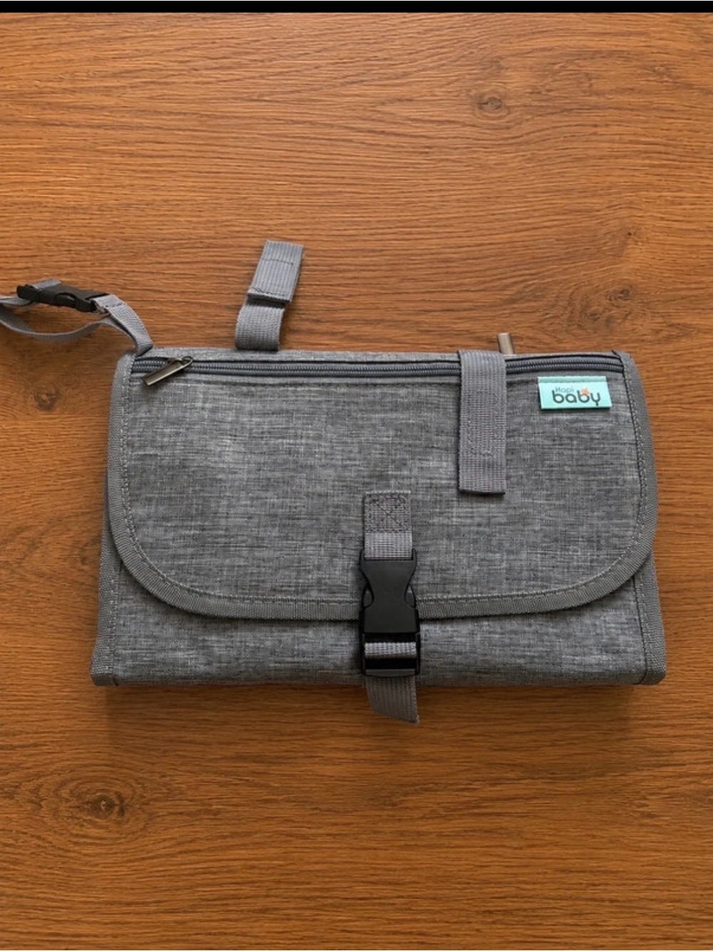 Kopi Baby Portable Diaper Changing Pad with Wipes Pocket, Classic Grey
